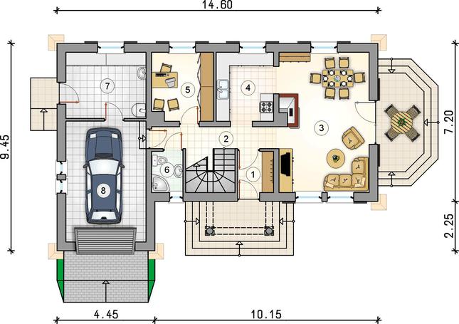 Rzut parteru lustro POW. 0,0 m²