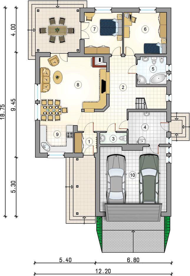 Rzut parteru lustro POW. 0,0 m²
