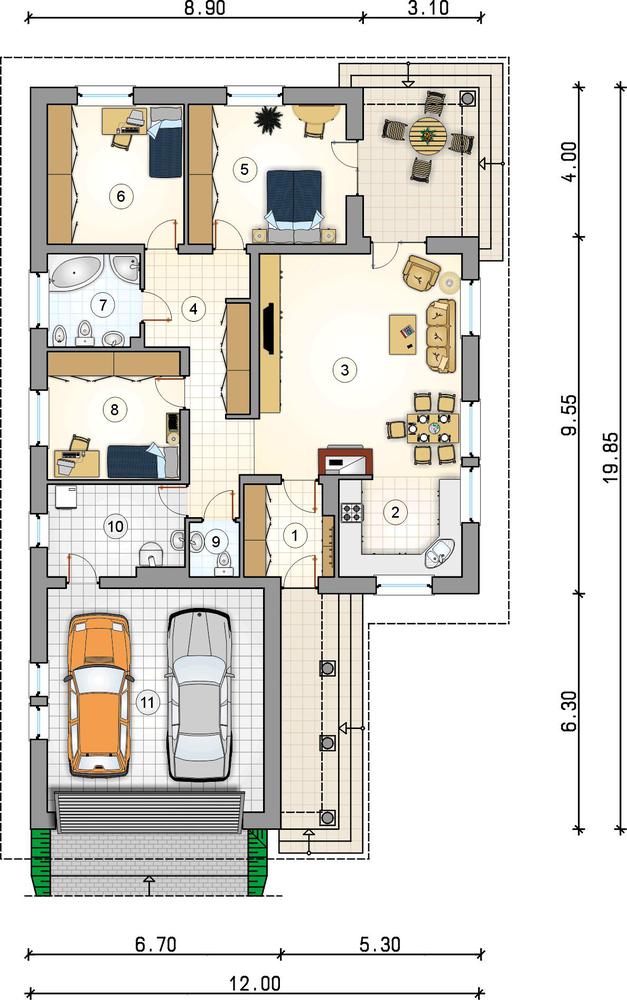 Rzut parteru lustro POW. 0,0 m²