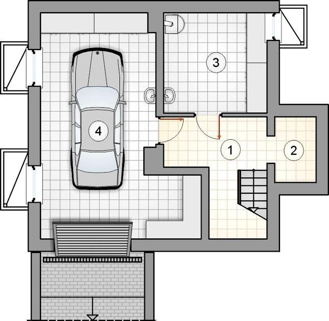 Rzut piwnicy lustro POW. 0,0 m²