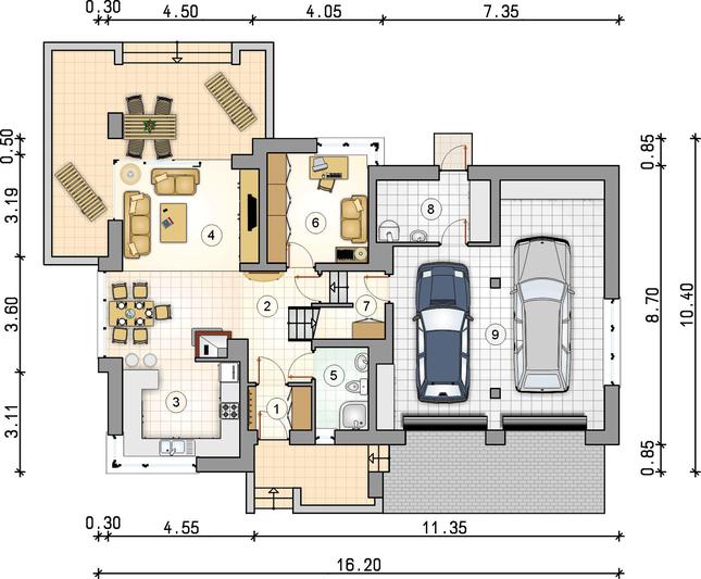 Rzut parteru lustro POW. 0,0 m²