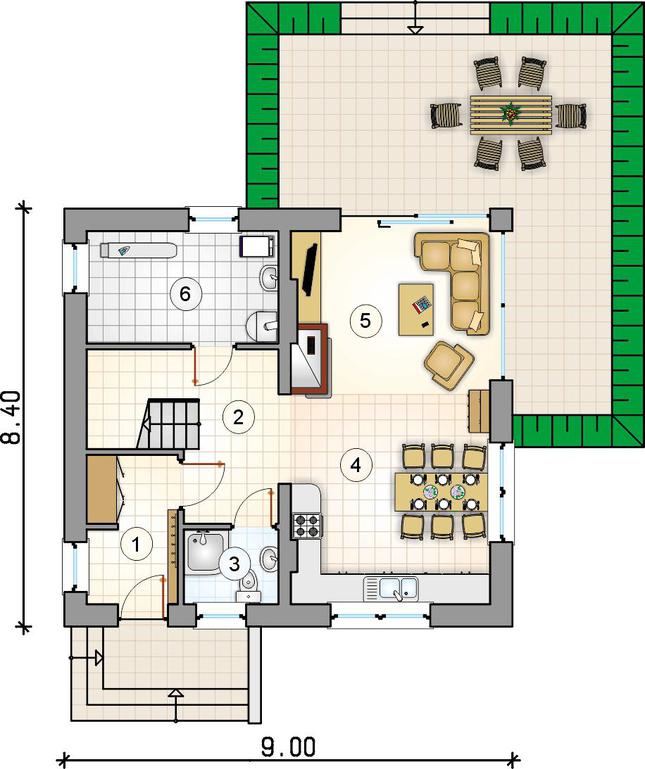 Rzut parteru lustro POW. 0,0 m²