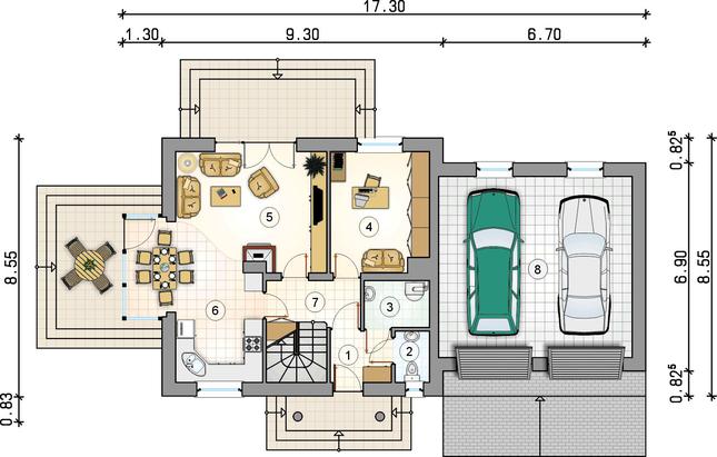 Rzut parteru lustro POW. 0,0 m²