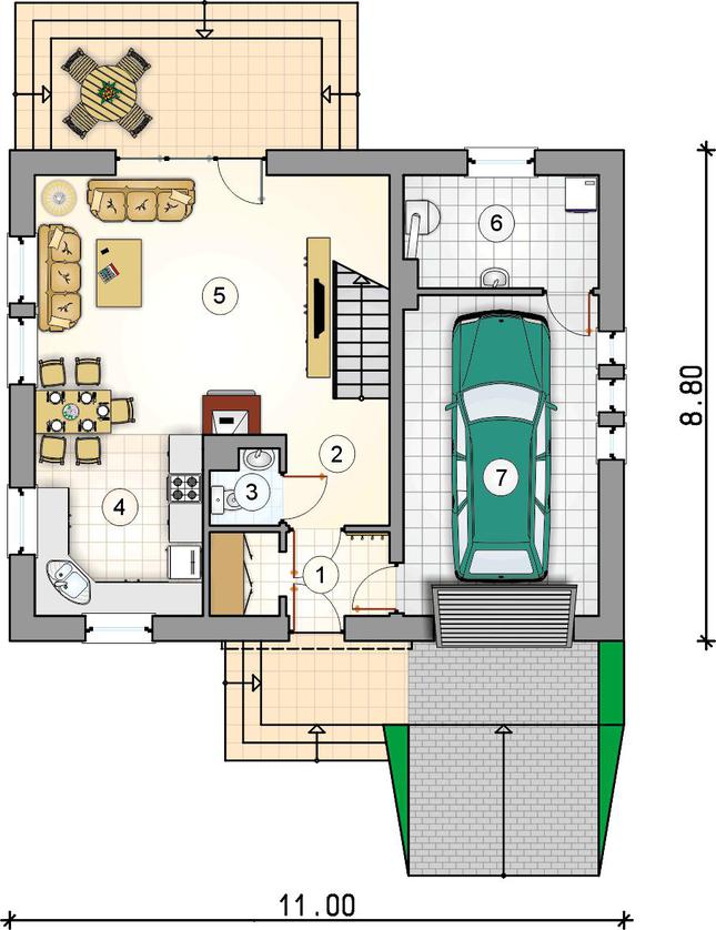 Rzut parteru lustro POW. 0,0 m²