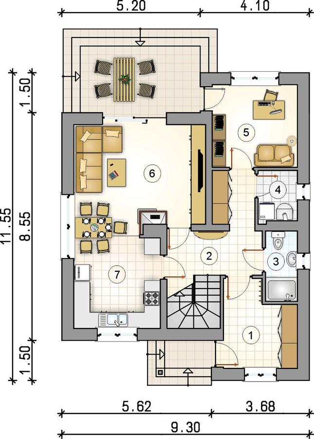 Rzut parteru lustro POW. 0,0 m²