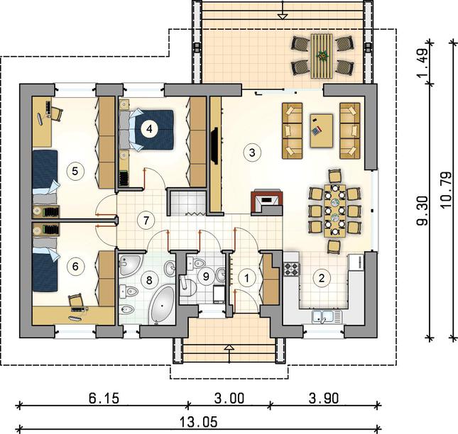 Rzut parteru lustro POW. 0,0 m²