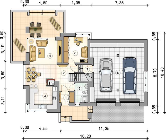 Rzut parteru lustro POW. 0,0 m²