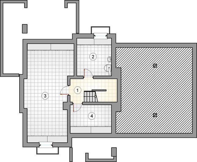 Rzut piwnicy lustro POW. 0,0 m²