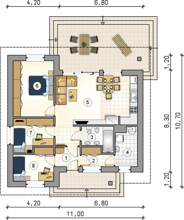 Rzut parteru lustro POW. 0,0 m²