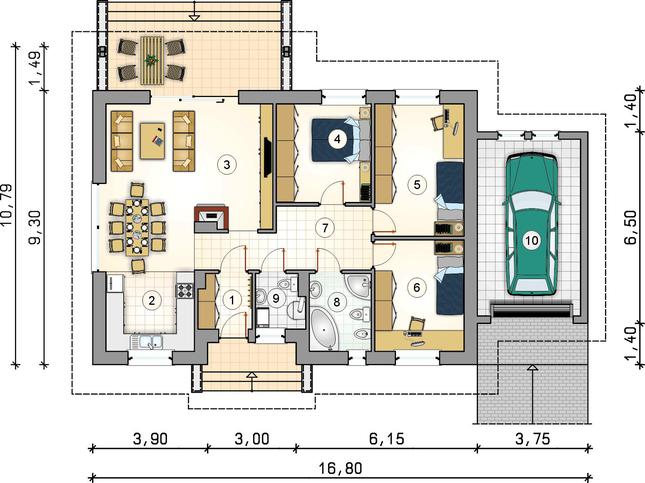 Rzut parteru lustro POW. 0,0 m²
