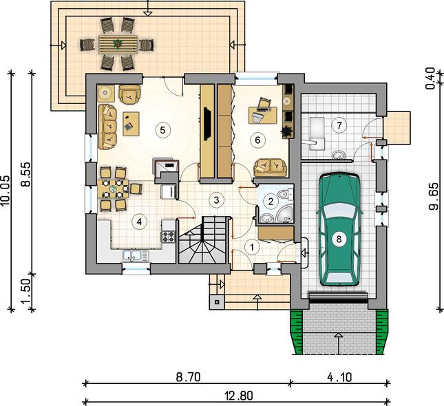 Rzut parteru lustro POW. 0,0 m²