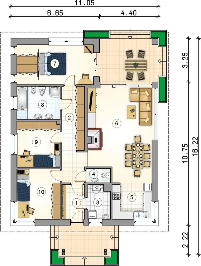 Rzut parteru lustro POW. 0,0 m²