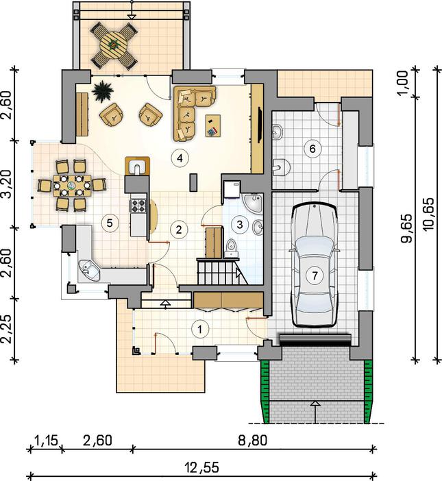 Rzut parteru lustro POW. 0,0 m²