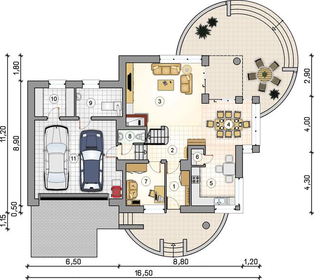 Rzut parteru lustro POW. 0,0 m²