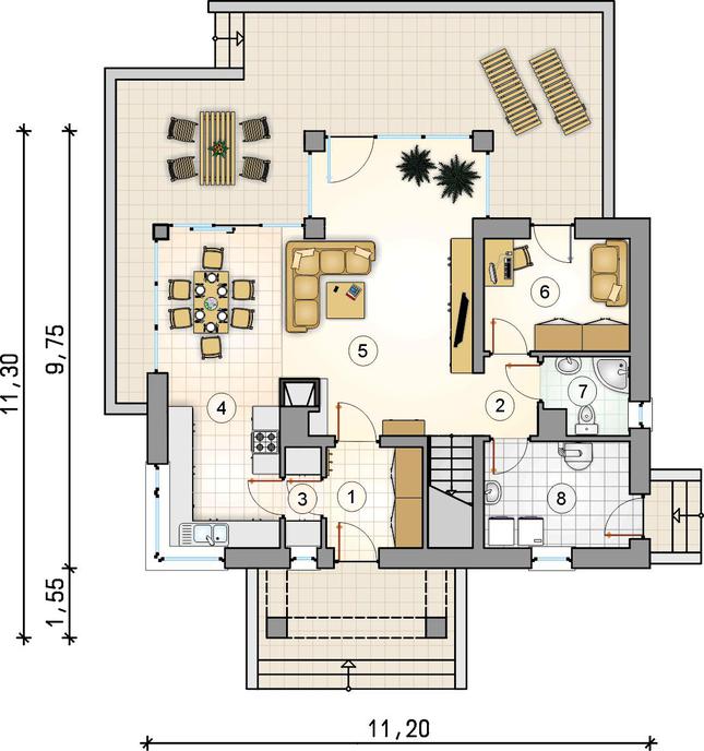 Rzut parteru lustro POW. 0,0 m²