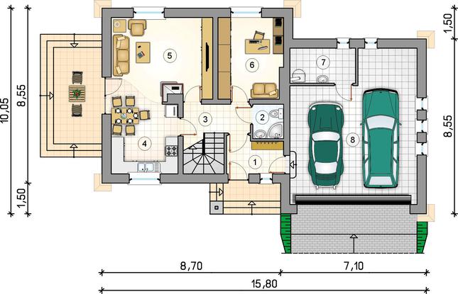 Rzut parteru lustro POW. 0,0 m²