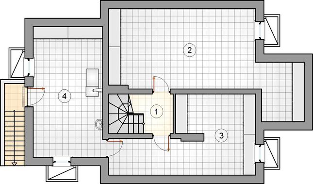 Rzut piwnicy lustro POW. 0,0 m²