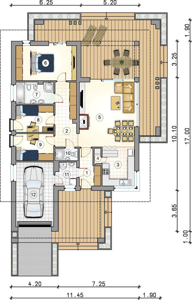 Rzut parteru lustro POW. 0,0 m²