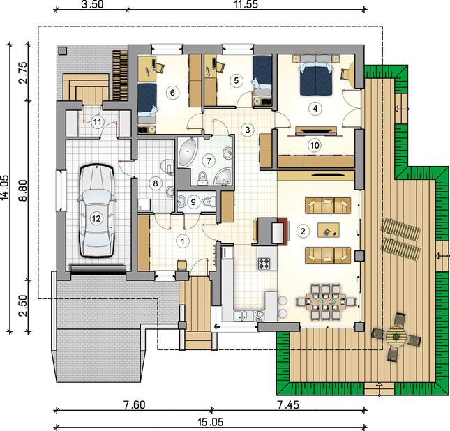 Rzut parteru lustro POW. 0,0 m²