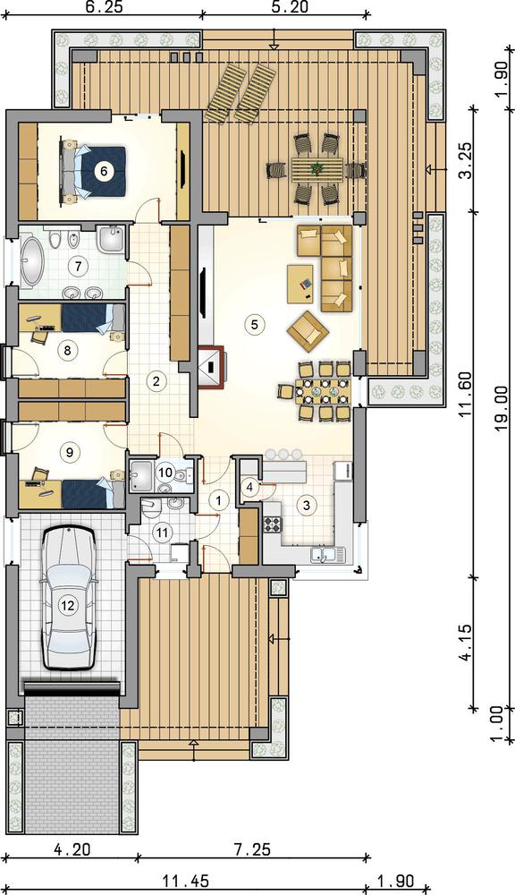 Rzut parteru lustro POW. 0,0 m²