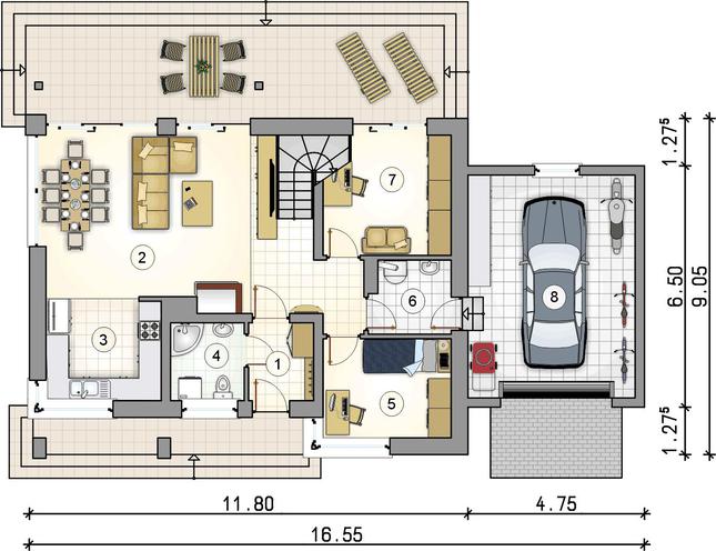 Rzut parteru lustro POW. 0,0 m²