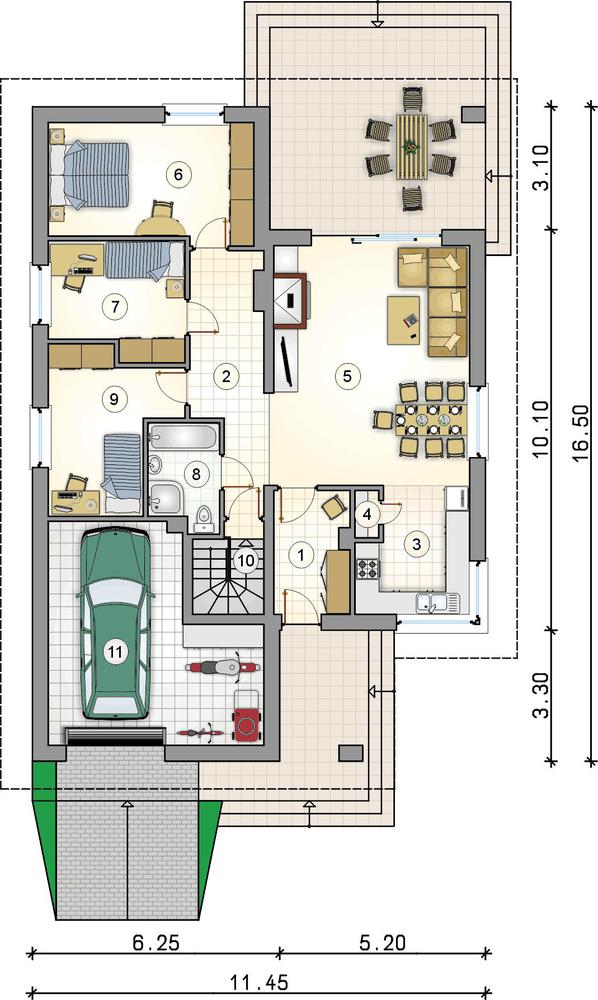 Rzut parteru lustro POW. 0,0 m²