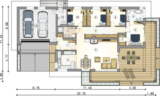 Rzut parteru lustro POW. 0,0 m²