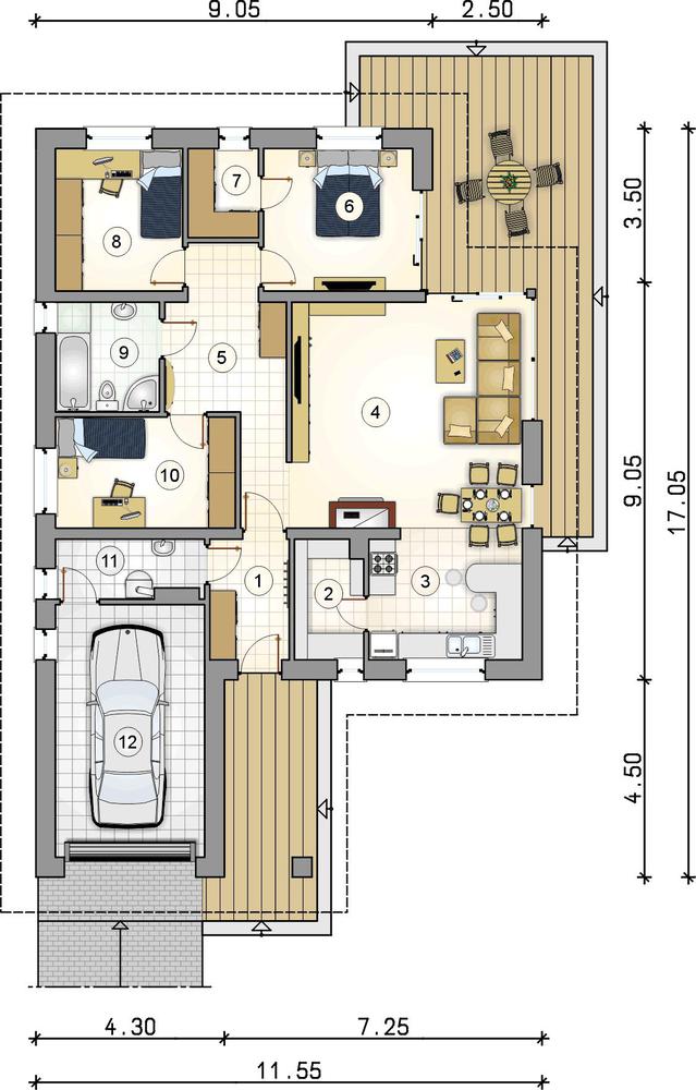Rzut parteru lustro POW. 0,0 m²