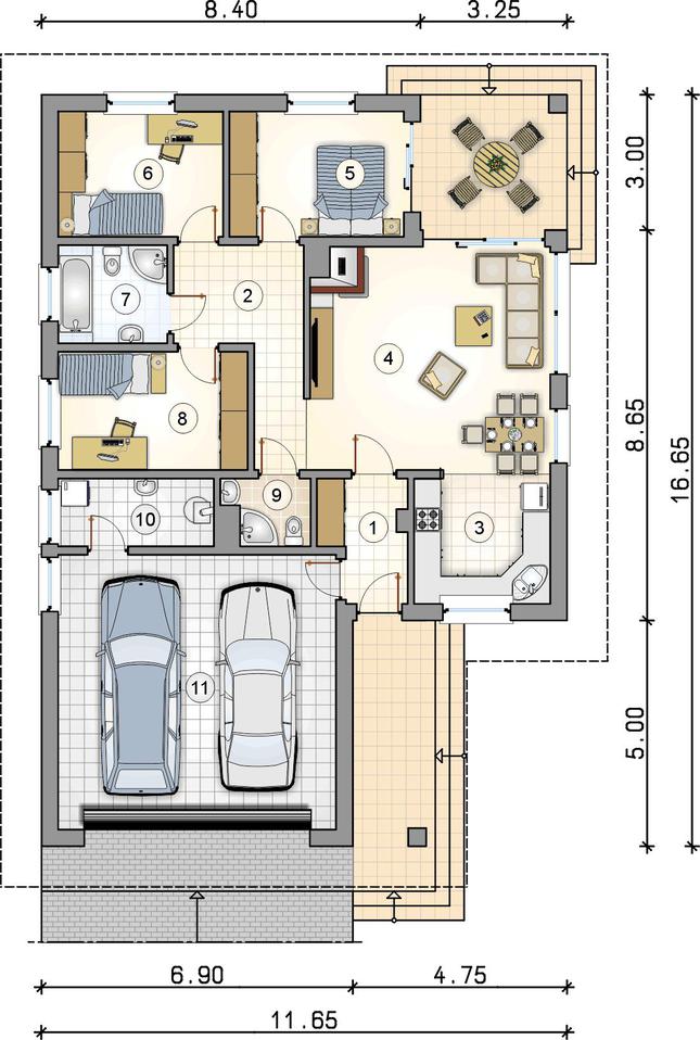 Rzut parteru lustro POW. 0,0 m²