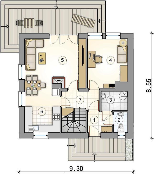 Rzut parteru lustro POW. 0,0 m²