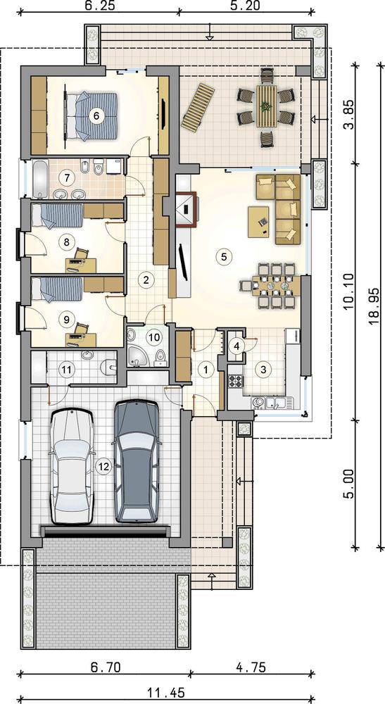 Rzut parteru lustro POW. 0,0 m²