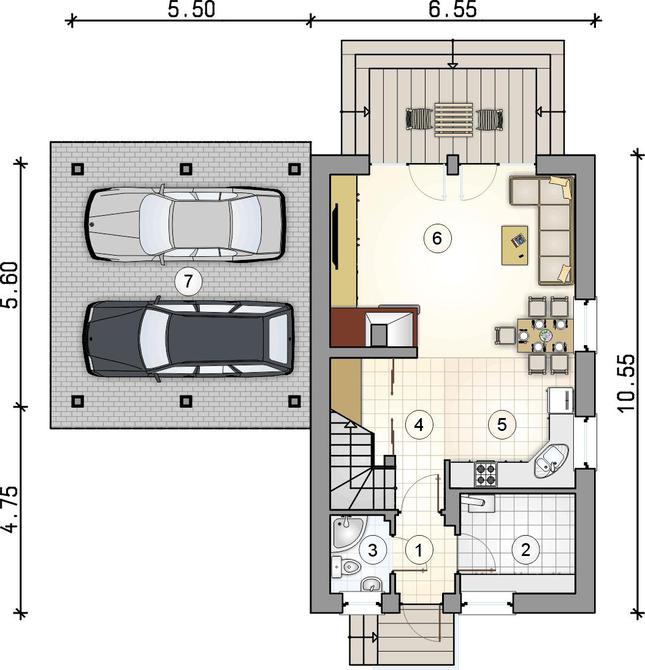 Rzut parteru lustro POW. 0,0 m²