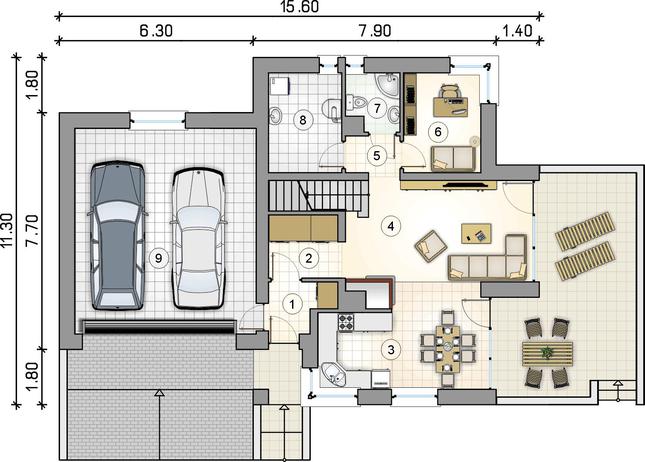 Rzut parteru lustro POW. 0,0 m²