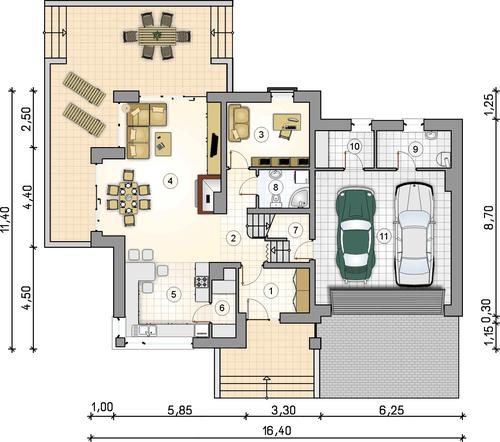 Rzut parteru lustro POW. 0,0 m²