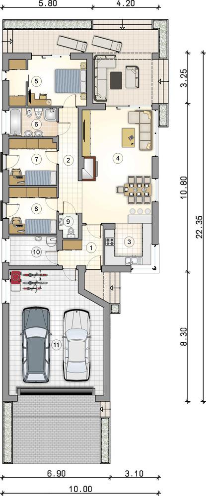 Rzut parteru lustro POW. 0,0 m²