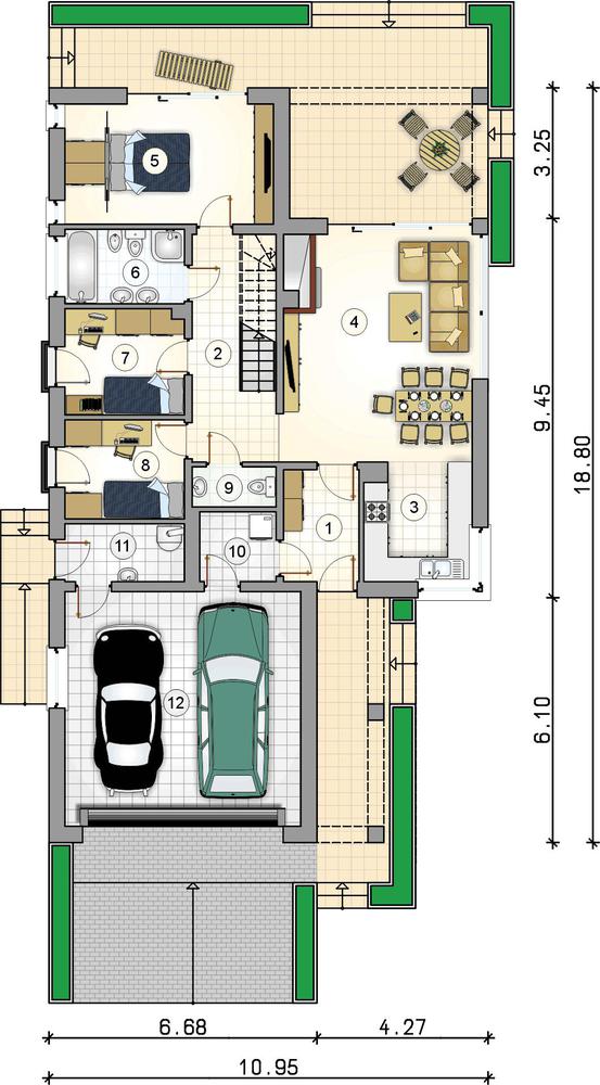 Rzut parteru lustro POW. 0,0 m²