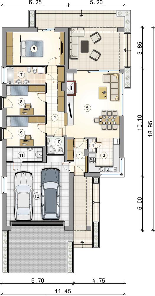Rzut parteru lustro POW. 0,0 m²