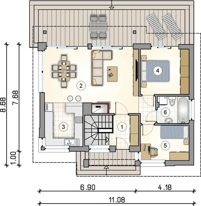 Rzut parteru lustro POW. 0,0 m²