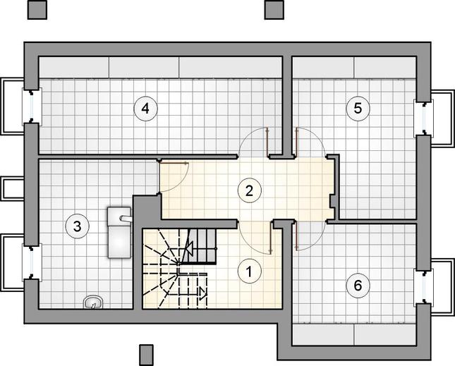 Rzut piwnicy lustro POW. 0,0 m²