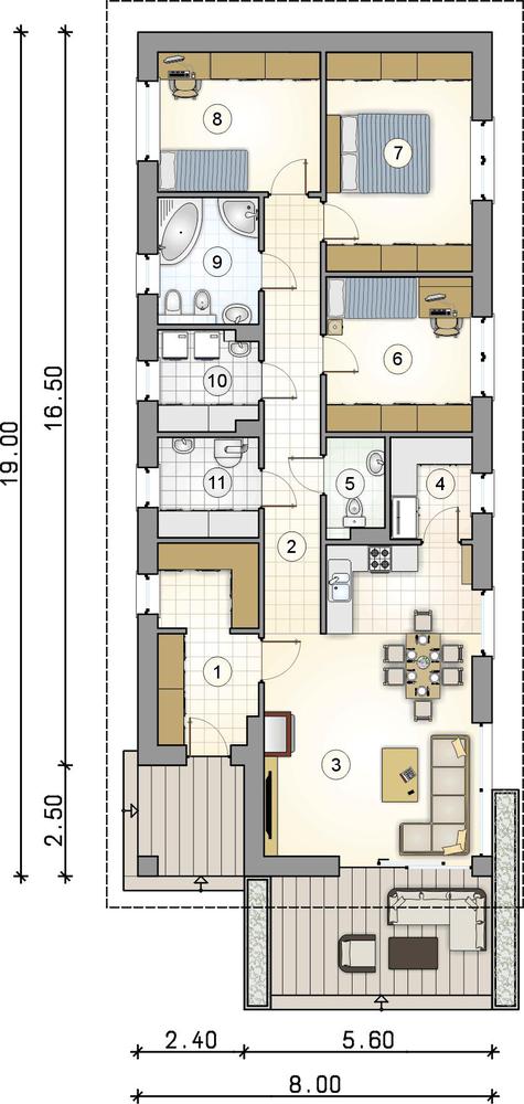 Rzut parteru lustro POW. 0,0 m²