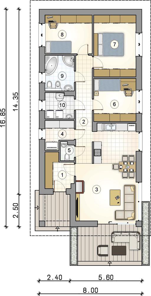 Rzut parteru lustro POW. 0,0 m²