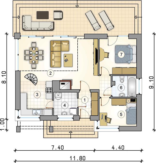 Rzut parteru lustro POW. 0,0 m²