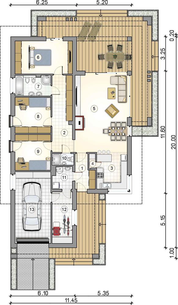 Rzut parteru lustro POW. 0,0 m²