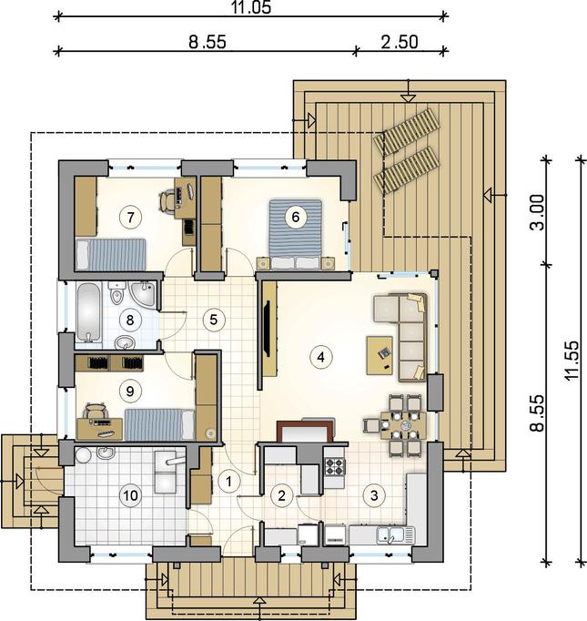 Rzut parteru lustro POW. 0,0 m²