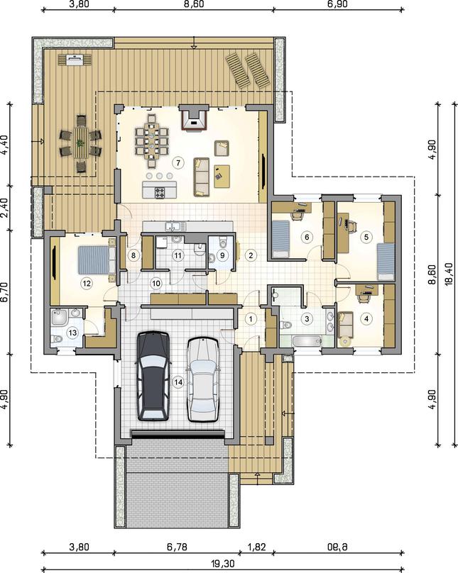 Rzut parteru lustro POW. 0,0 m²