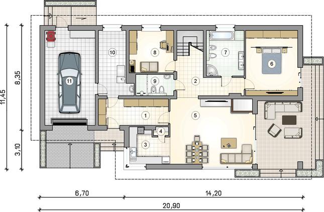 Rzut parteru lustro POW. 0,0 m²