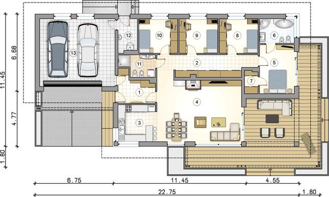 Rzut parteru lustro POW. 0,0 m²