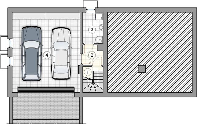 Rzut piwnicy lustro POW. 0,0 m²