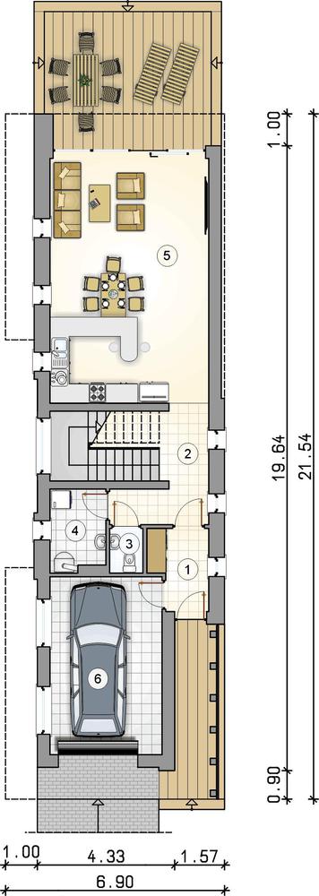 Rzut parteru lustro POW. 0,0 m²