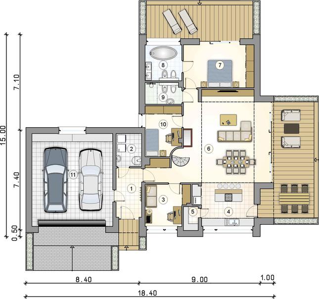 Rzut parteru lustro POW. 0,0 m²
